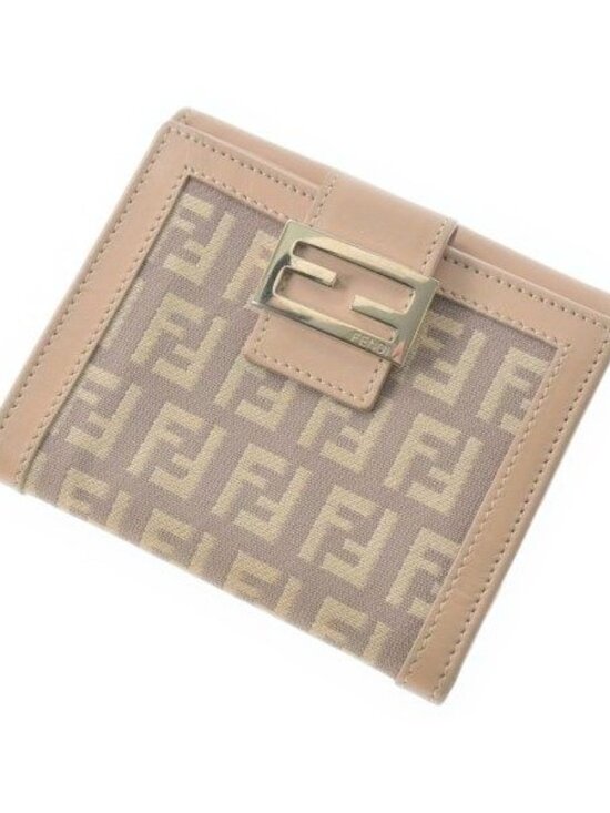 Fendi Wallet Coin Case Beige Brown